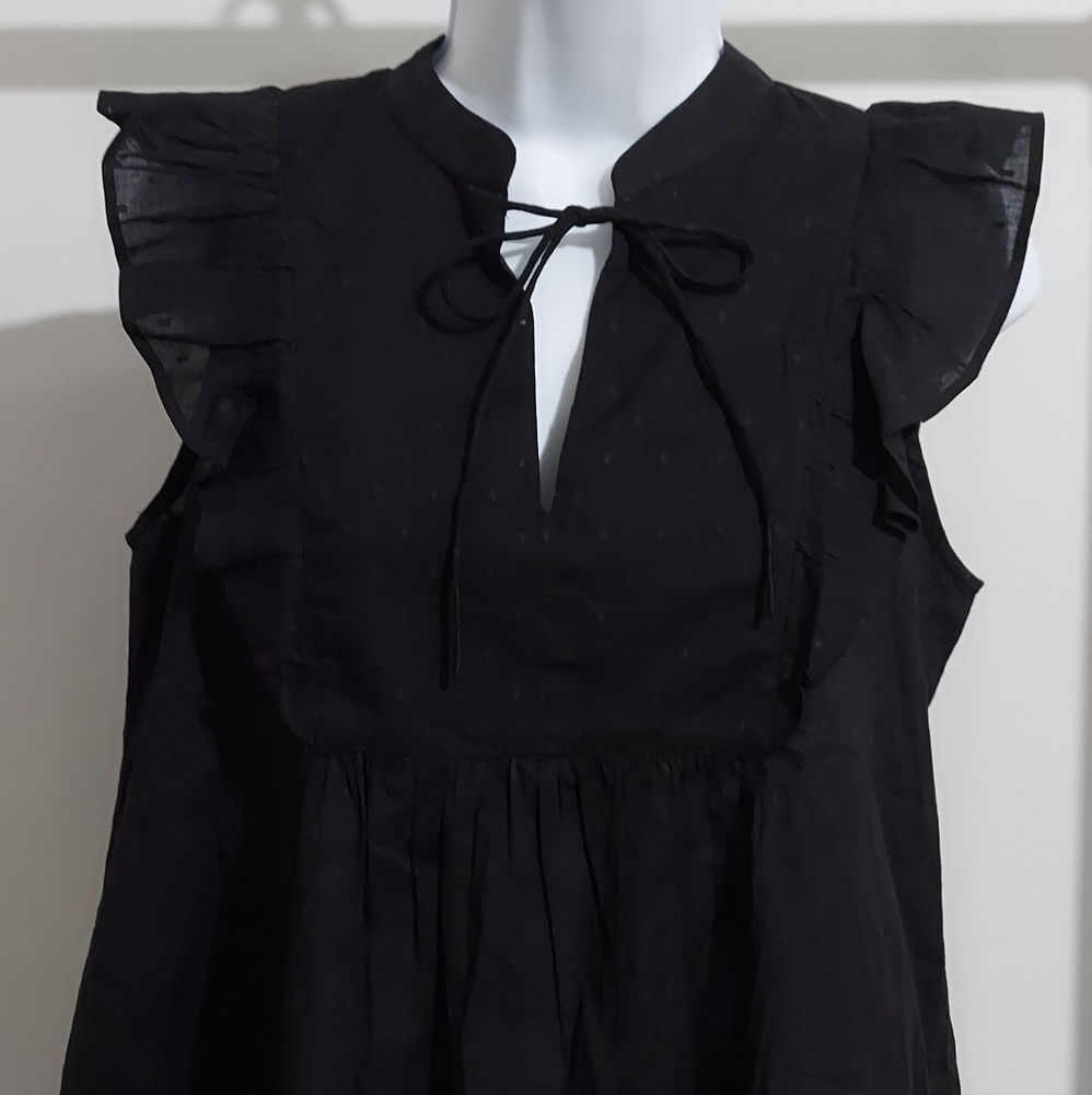 Loft ruffle cap sleeve blouse